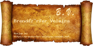 Brendörfer Velmira névjegykártya